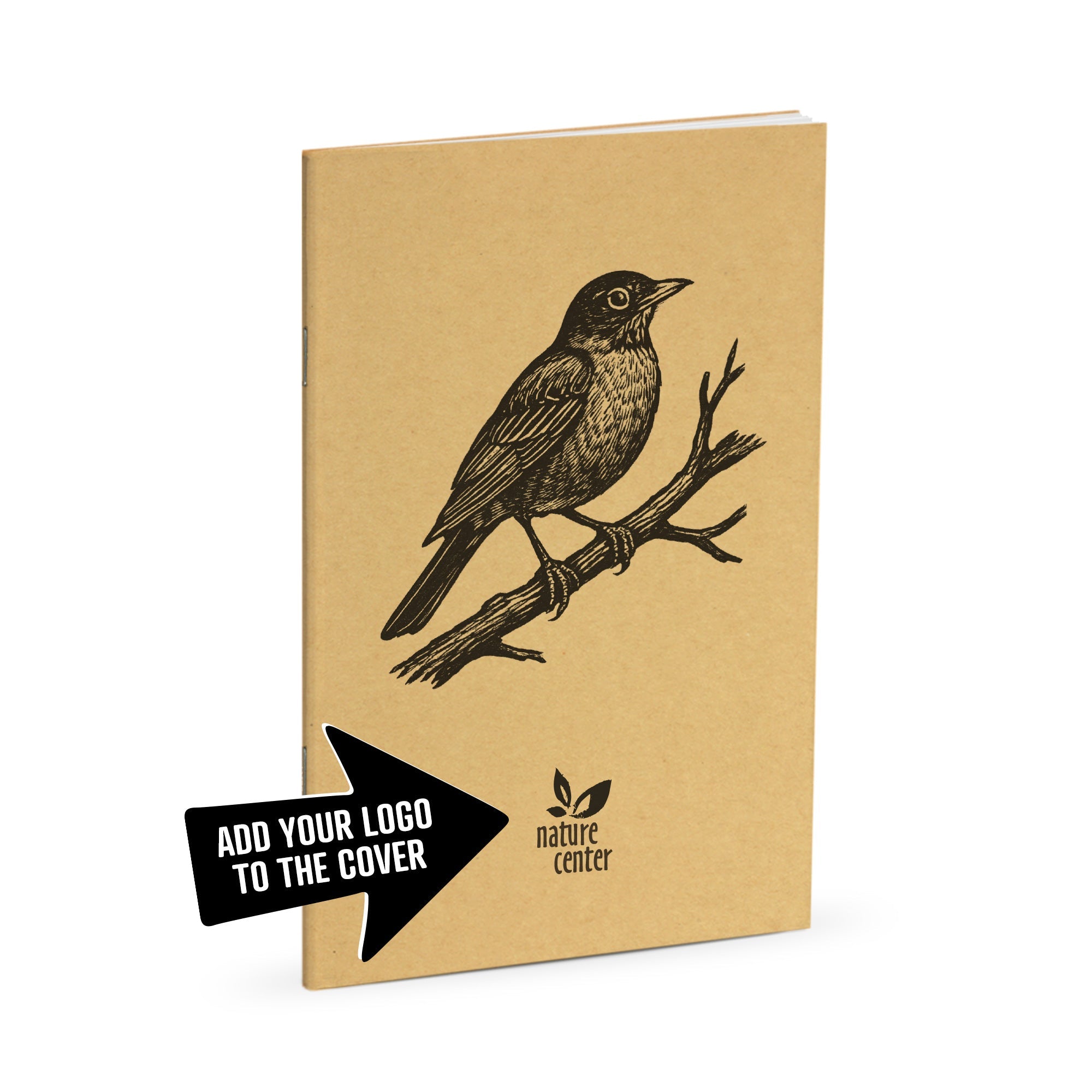 Nature Journal, American Robin, Standard Stapled Notebook, Add Your Logo - Image 3
