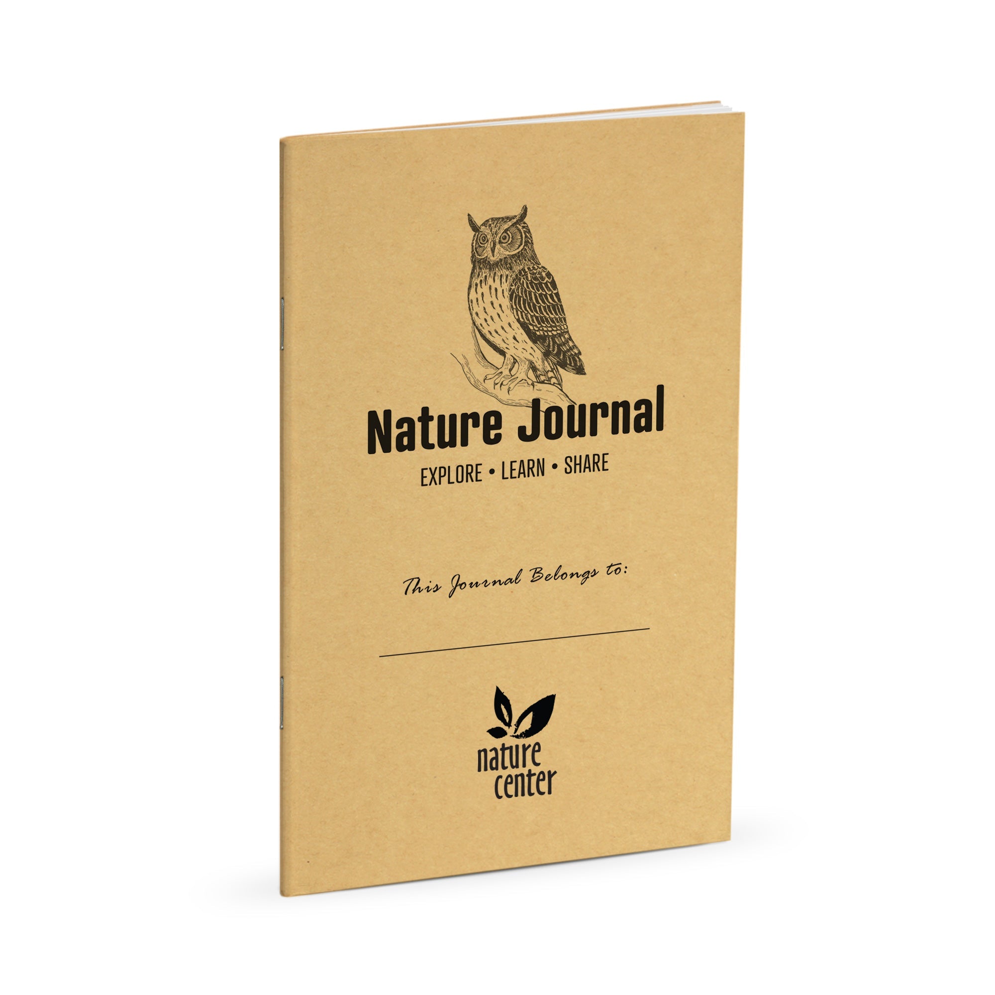 Nature Journal, Owl, Standard Stapled Notebook, Add Your Logo - Image 2