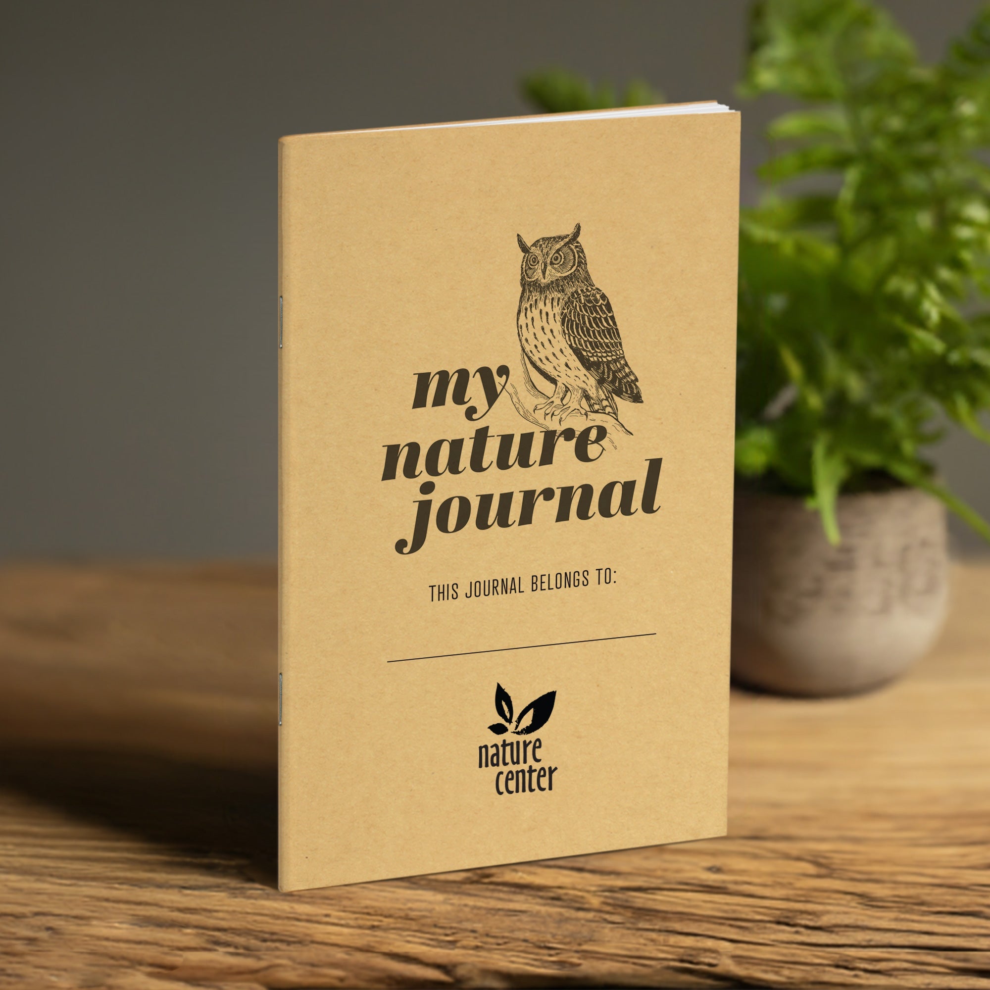 Nature Journal, Perched Owl, Standard Stapled Notebook, Add Your Logo - Image 4