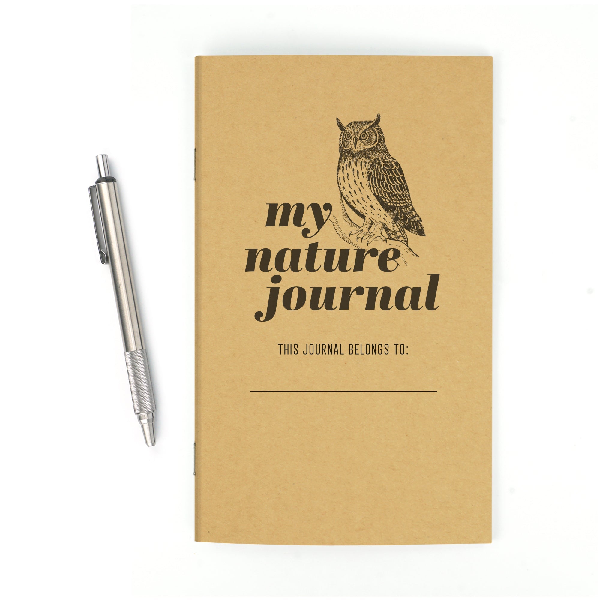 Nature Journal, Perched Owl, Standard Stapled Notebook, Add Your Logo - Image 3