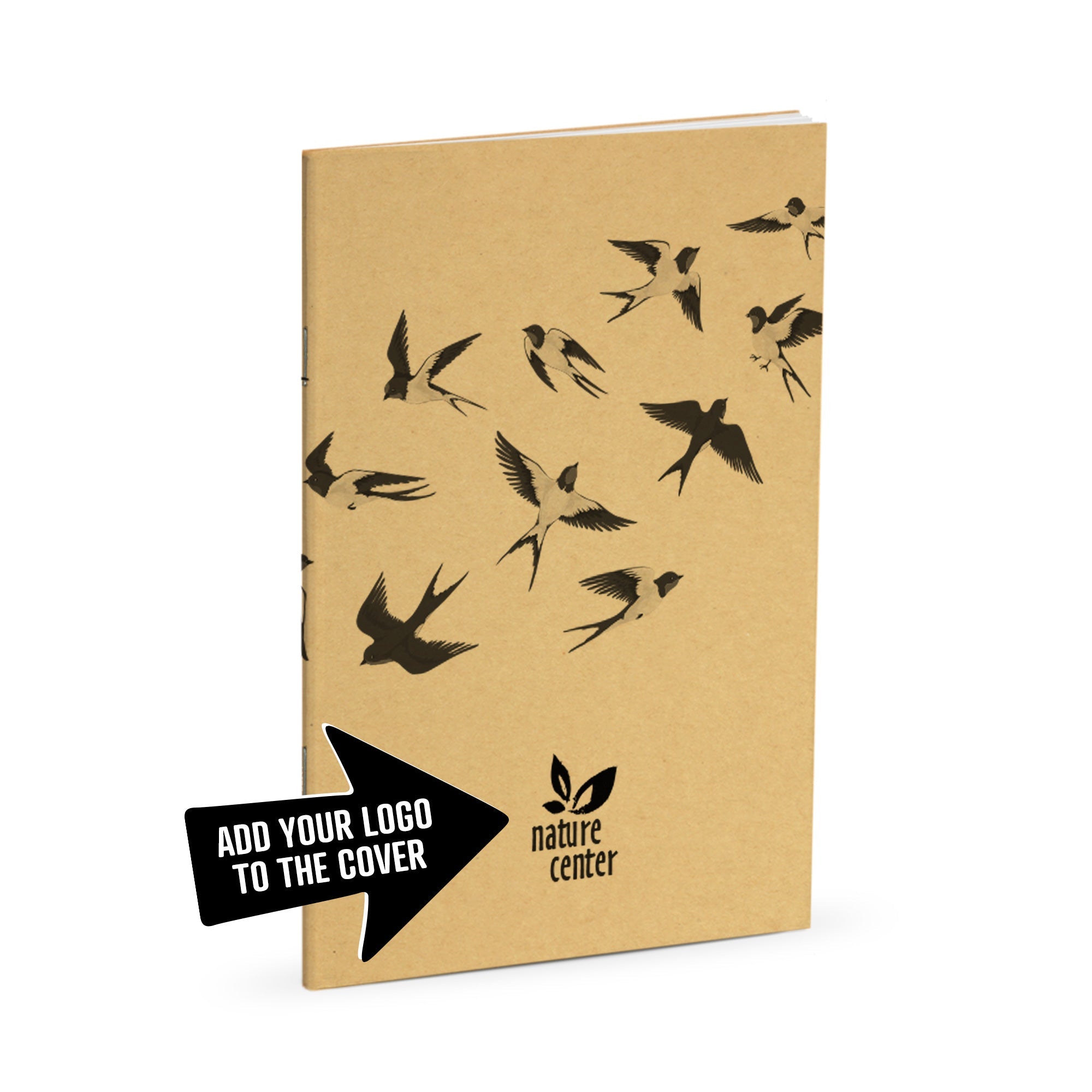 Nature Journal, Swallows, Standard Stapled Notebook, Add Your Logo - Image 3
