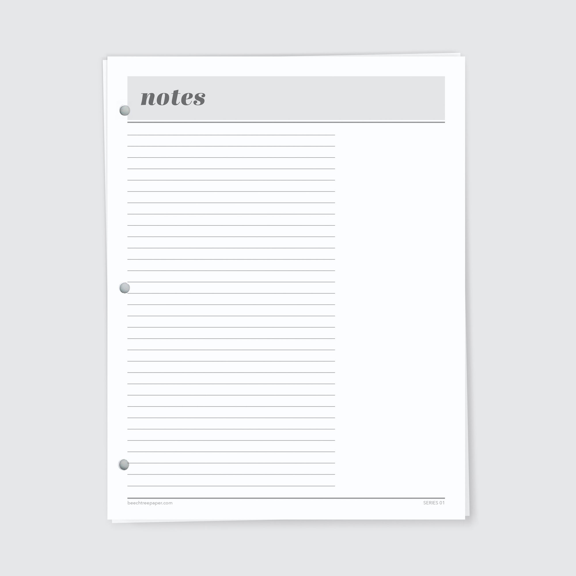 Planner Refill Paper, Notes (Hybrid), Series One - Image 2