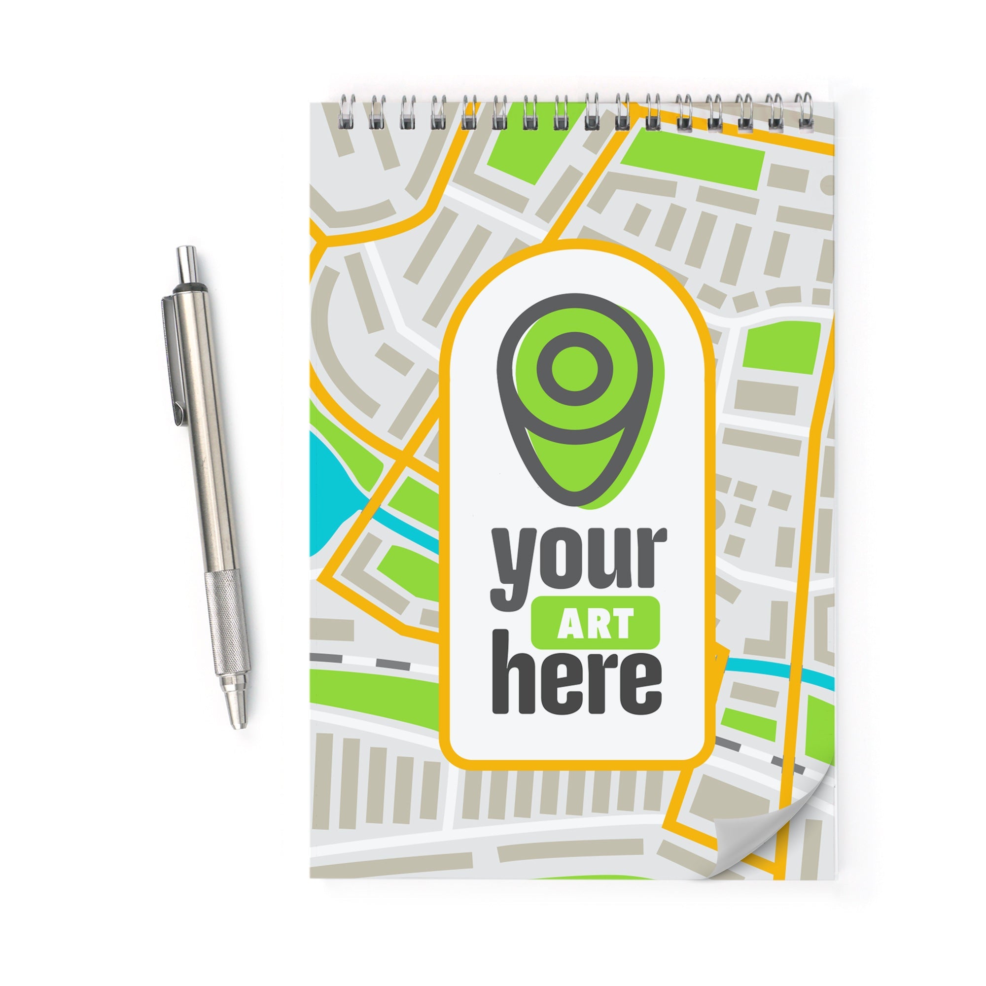 Standard Wire-Bound Color Laminated Custom Notebook, Full Bleed, Add Your Artwork or Logo - Image 5