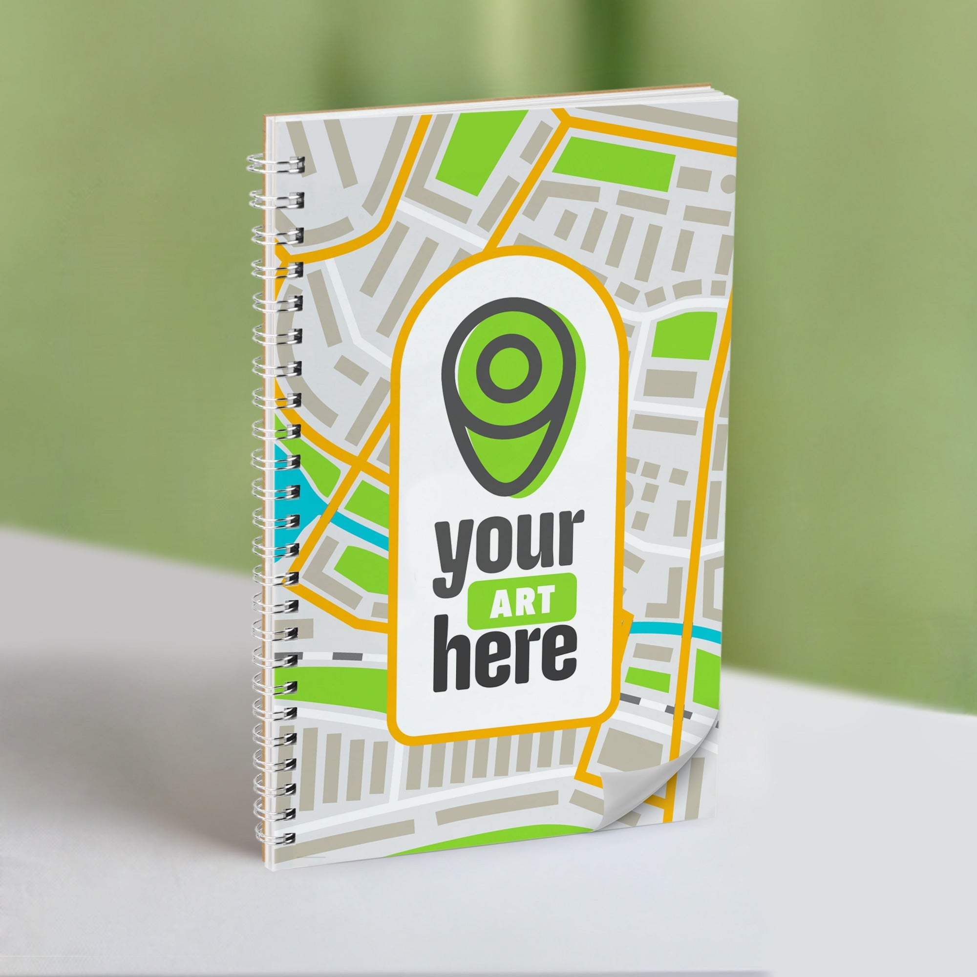 Standard Wire-Bound Color Laminated Custom Notebook, Full Bleed, Add Your Artwork or Logo - Image 4