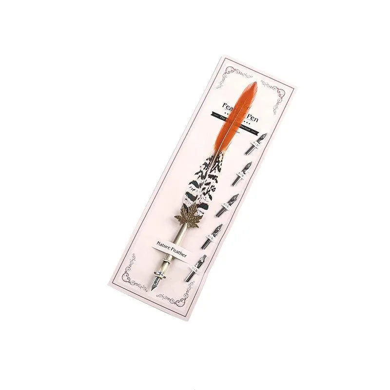 Vintage animal feather fountain pen