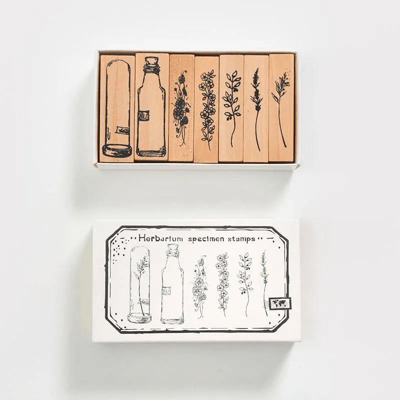 Herbarium Botanical Wooden Stamp Set