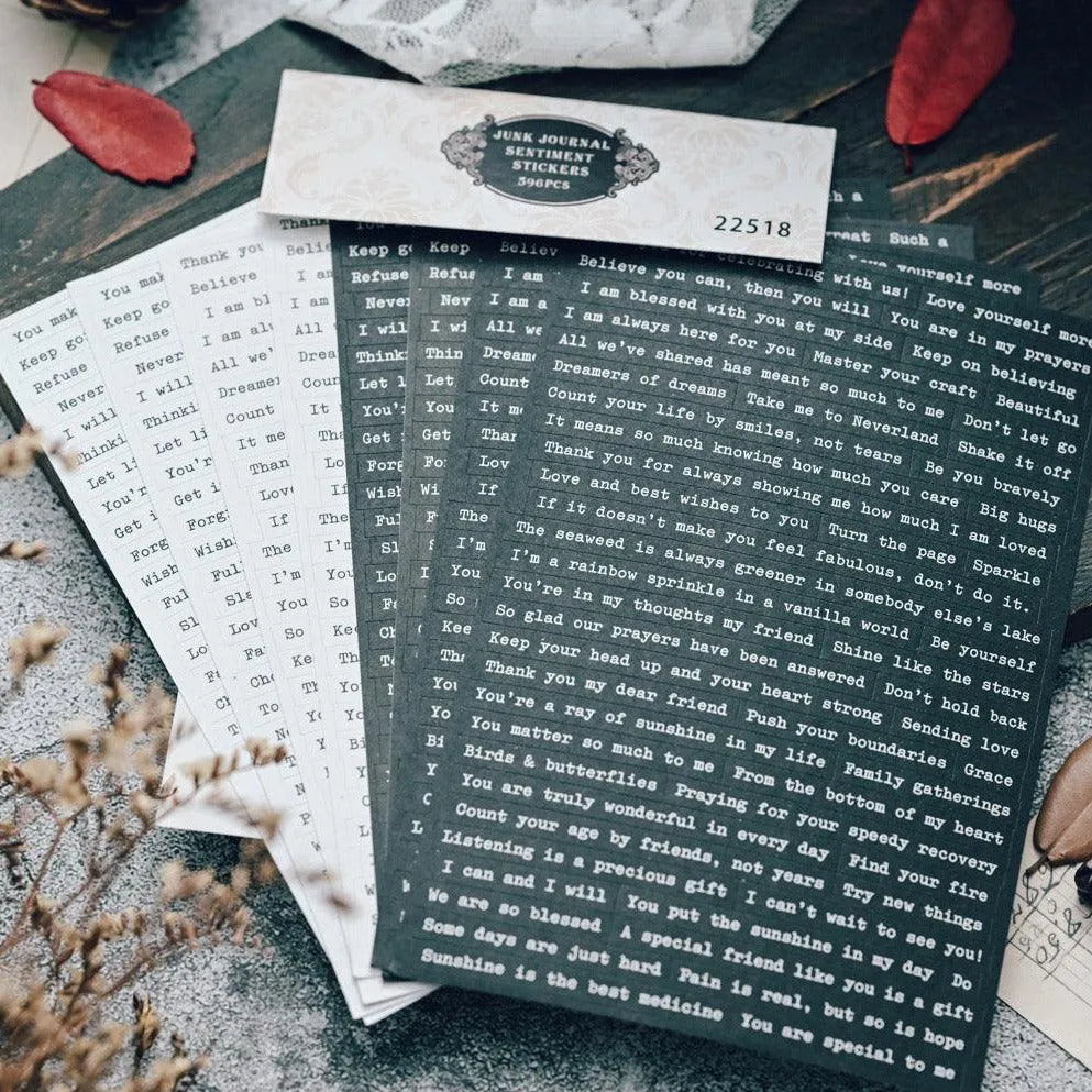 Timeless Words B&W Quote Sticker Pack