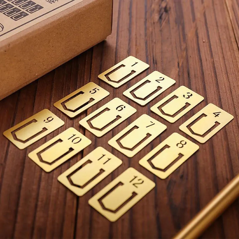Brass Bookmark With Numbers