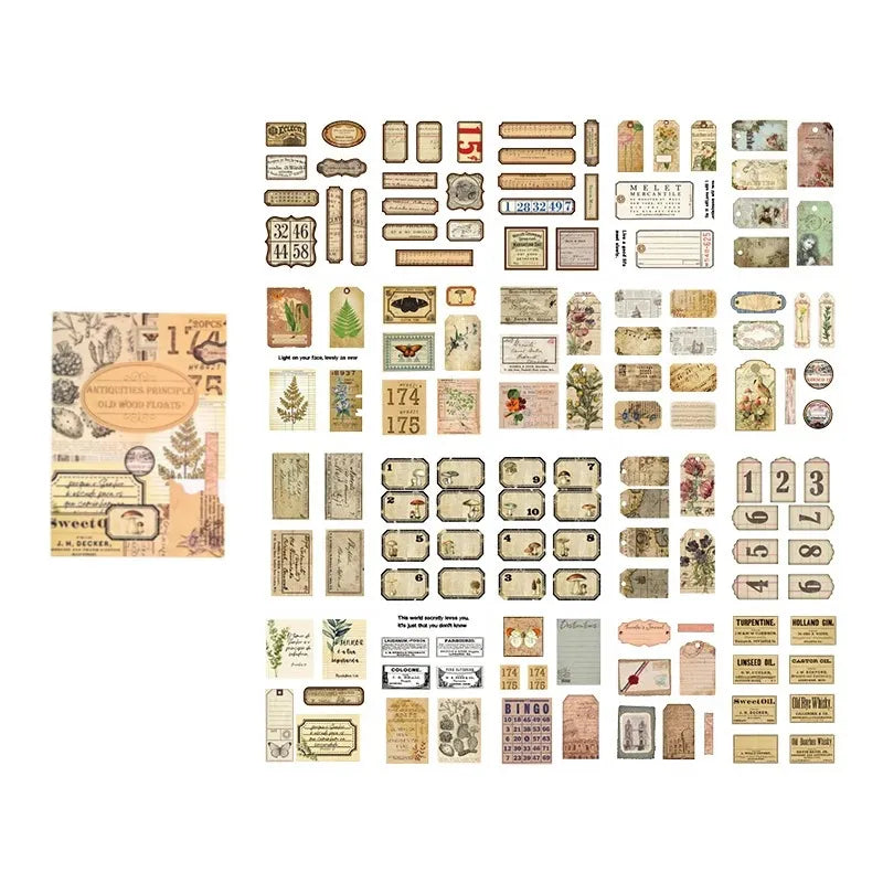 Vintage Aesthetic Die-Cut PET Sticker Book