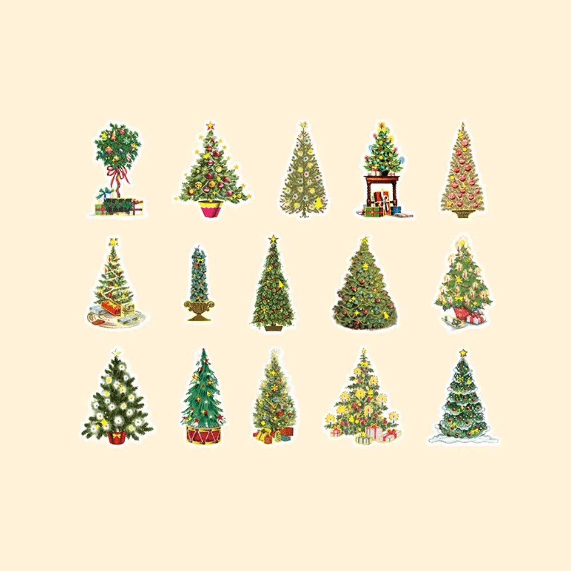 30 Pcs Christmas Glossy Adhesive Paper Stickers Pack