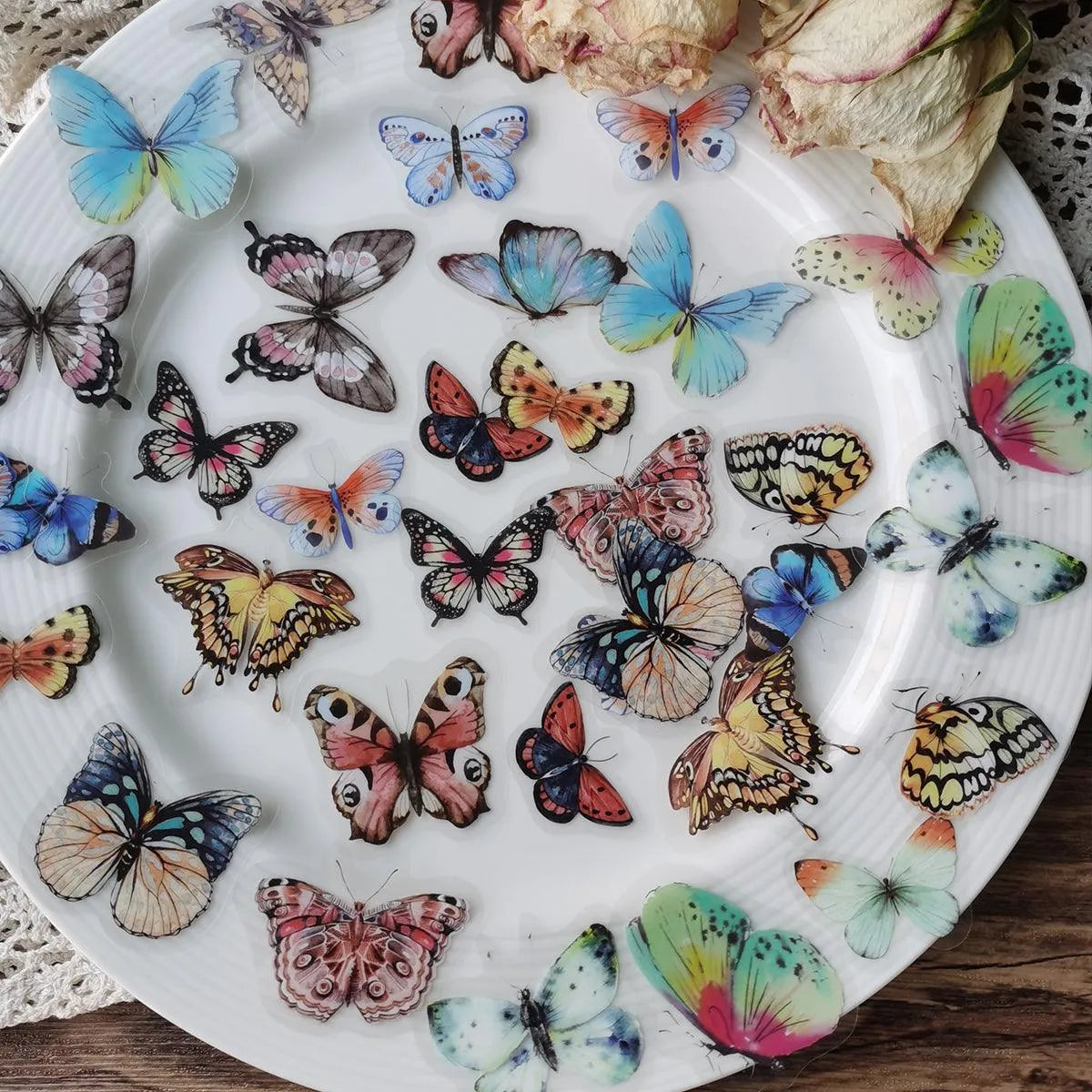40 Pcs PET Butterfly Stickers