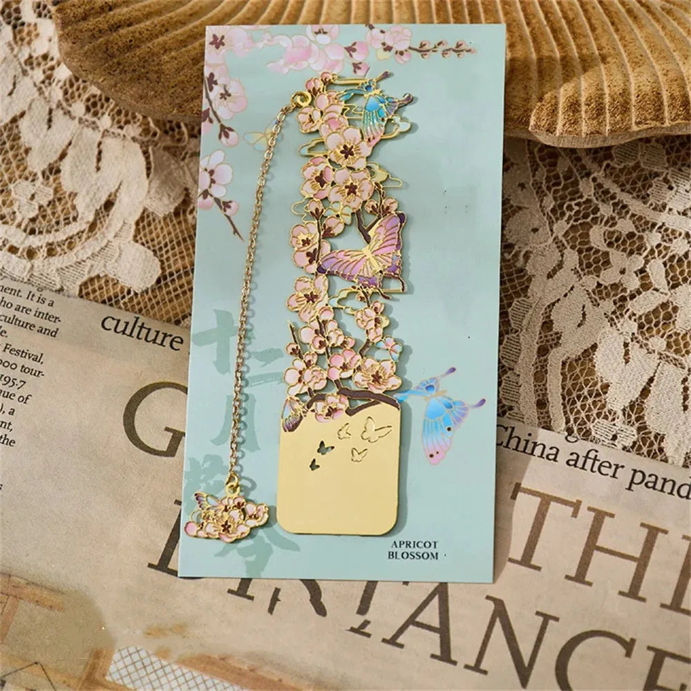Golden Bloom Metal Bookmark