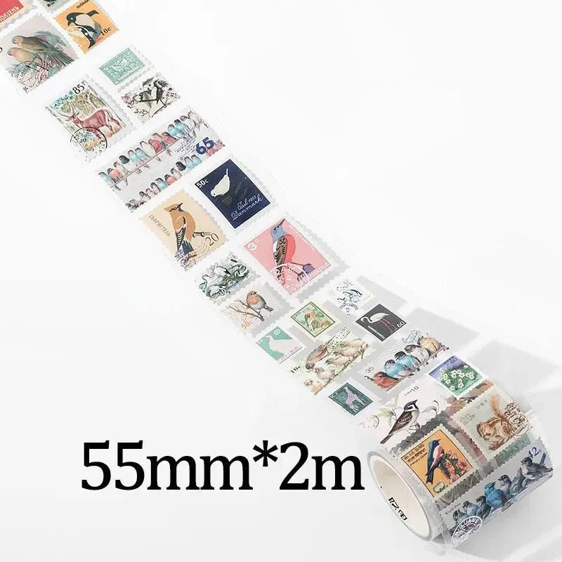 Vintage Postage Stamp Die-Cut Washi Tape