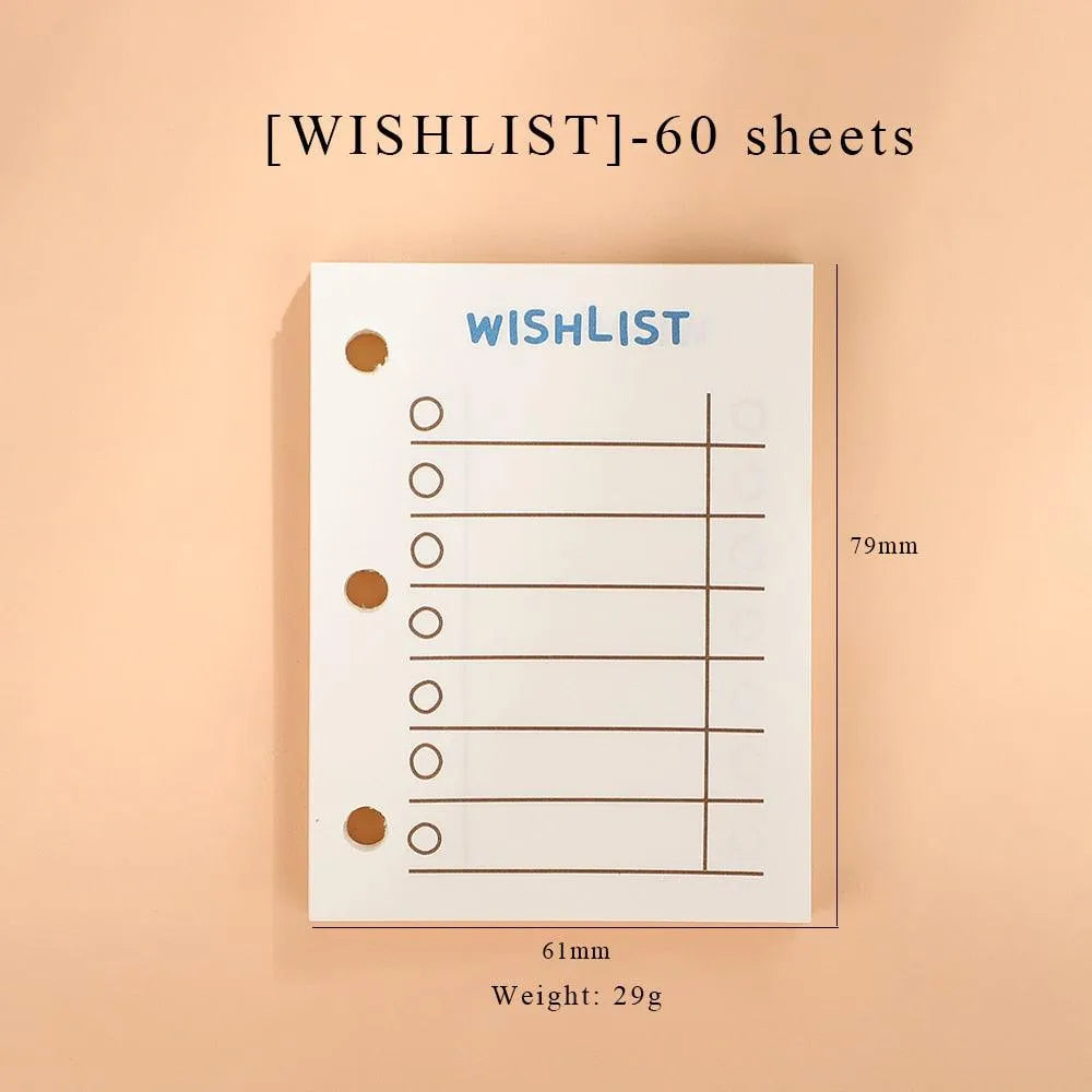 Mini Transparent Ring Binders with Storage Bag and Inserts