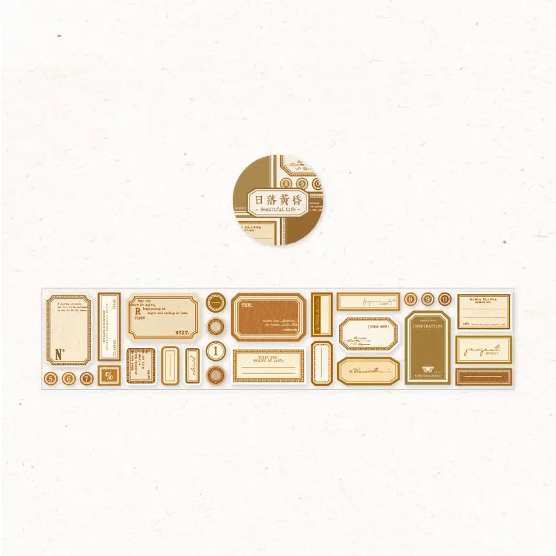 Vintage Label Stickers Roll