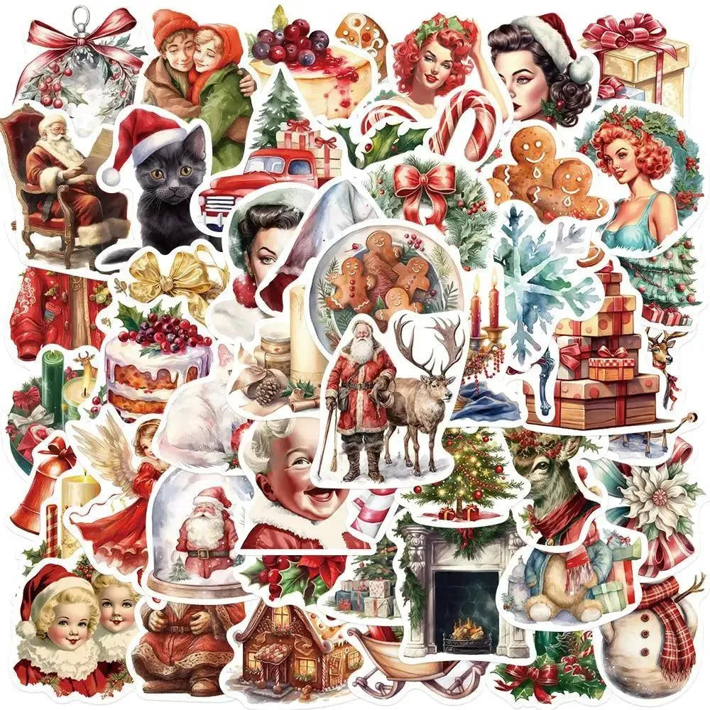 Christmas Retro Noel Die-Cut Sticker Pack
