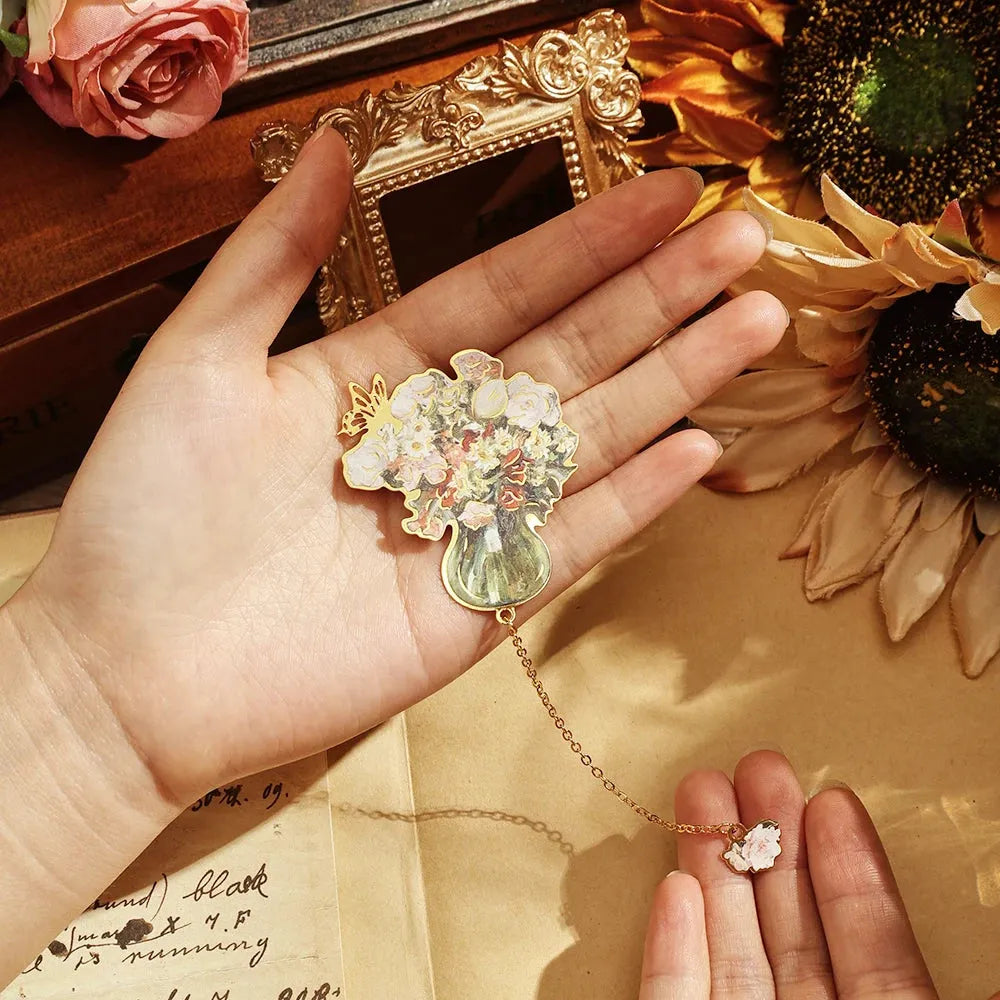 Vintage Floral Metal Bookmark