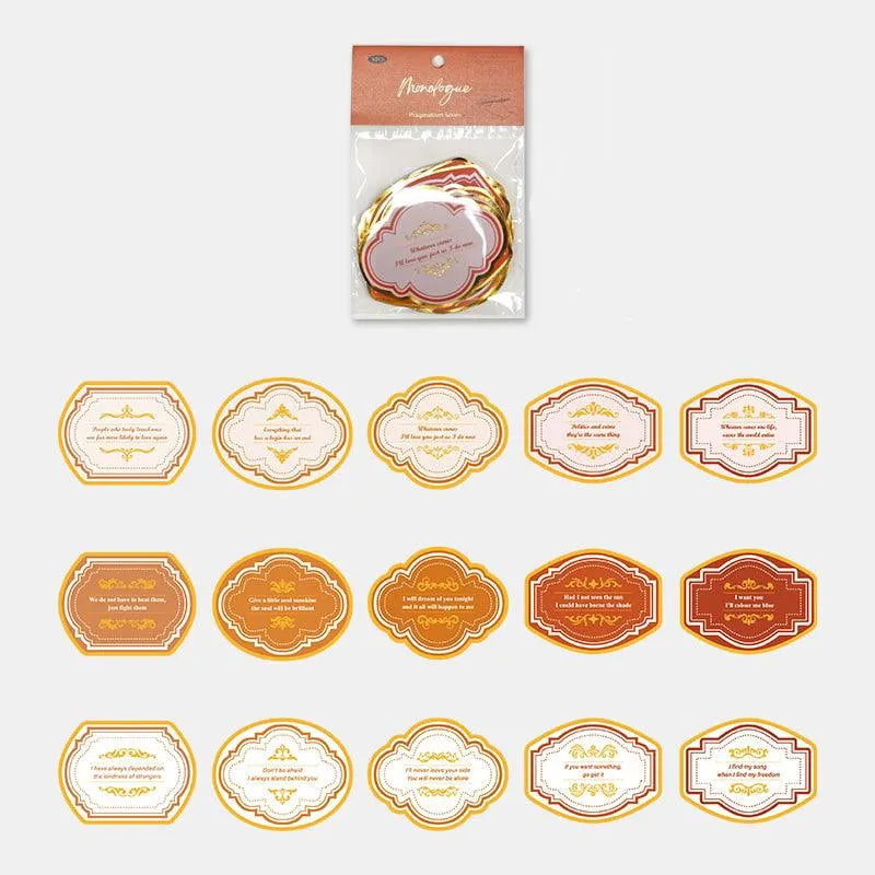 30 Pcs Adhesive Stickers with Golden Frames