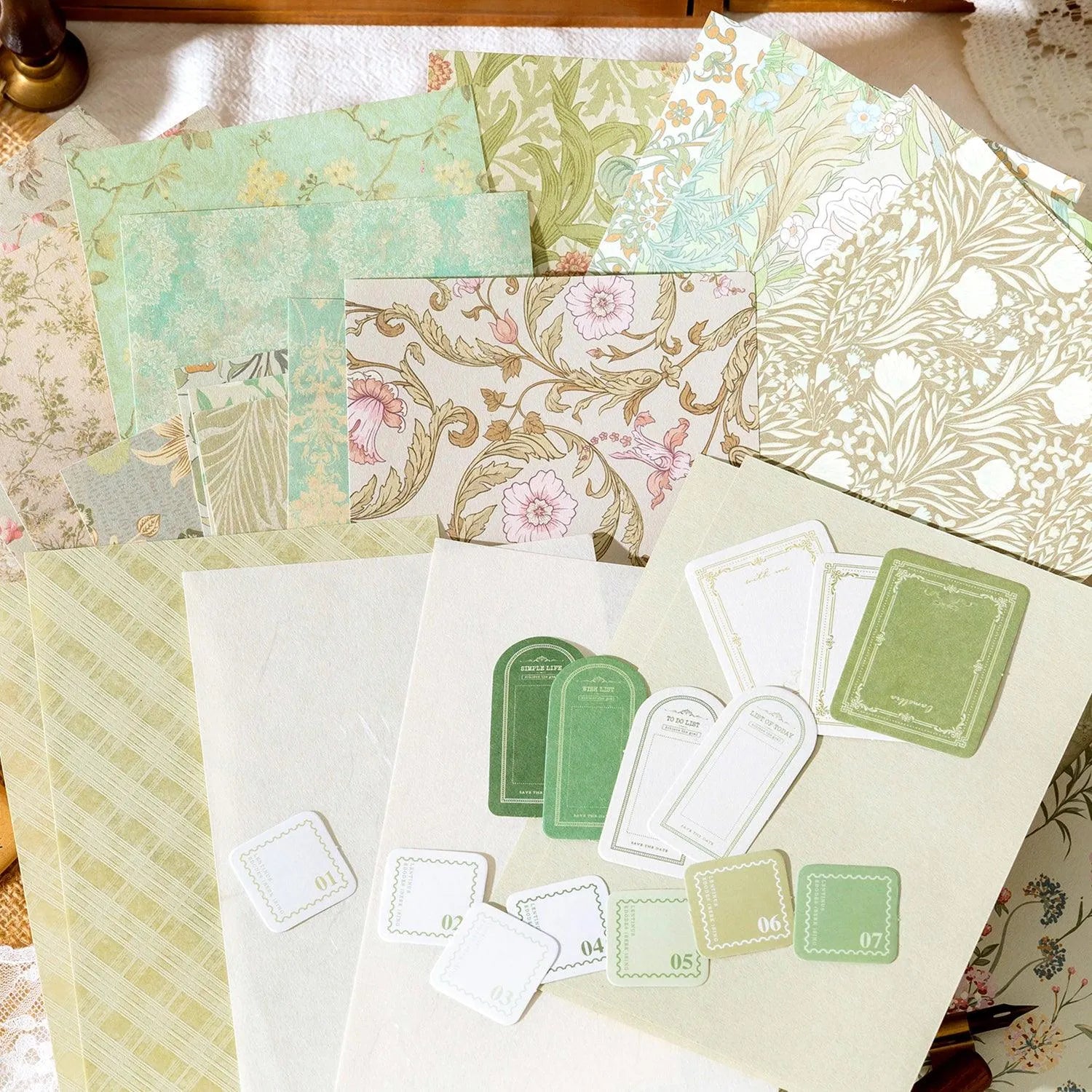 Vintage Bloom Craft Paper Set