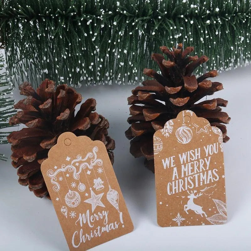 50pcs Christmas Paper Gift Tags